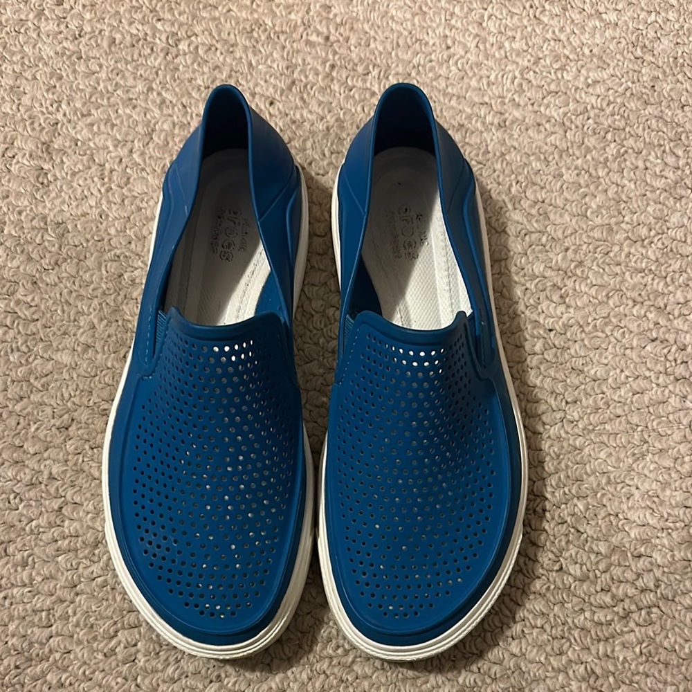 Native Blue Perforated Slip-On Shoes